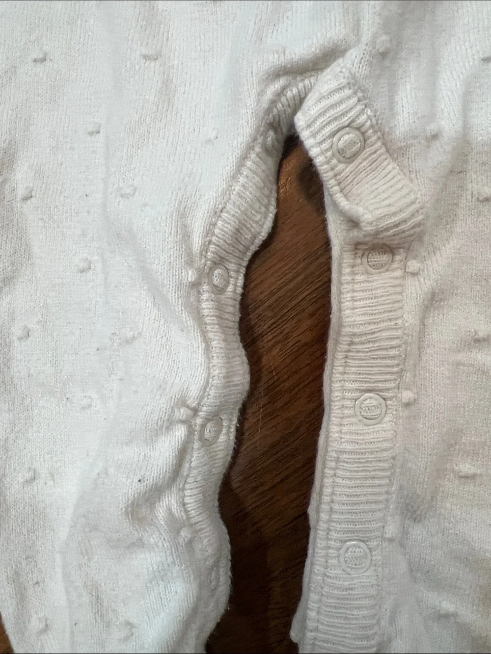 Carter's Cream Knit Ruffle Shoulder Romper